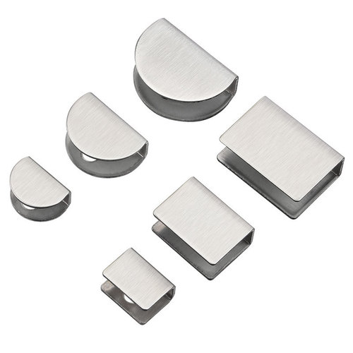 Square glass clip fixed bracket stainless steel semi-circle clip glass partition shelf drag clip hardware accessories wholesale
