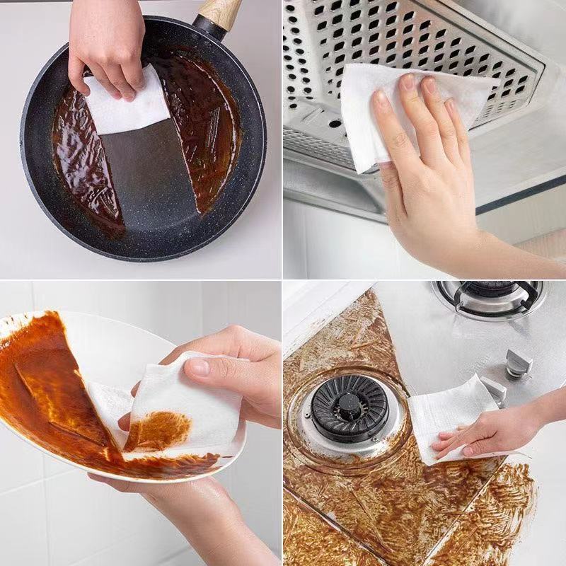Kitchen cleaning wet wipes specifically designed for hoods, stoves, powerful grease and stain removal, non-oily wet wipes, disposable towels