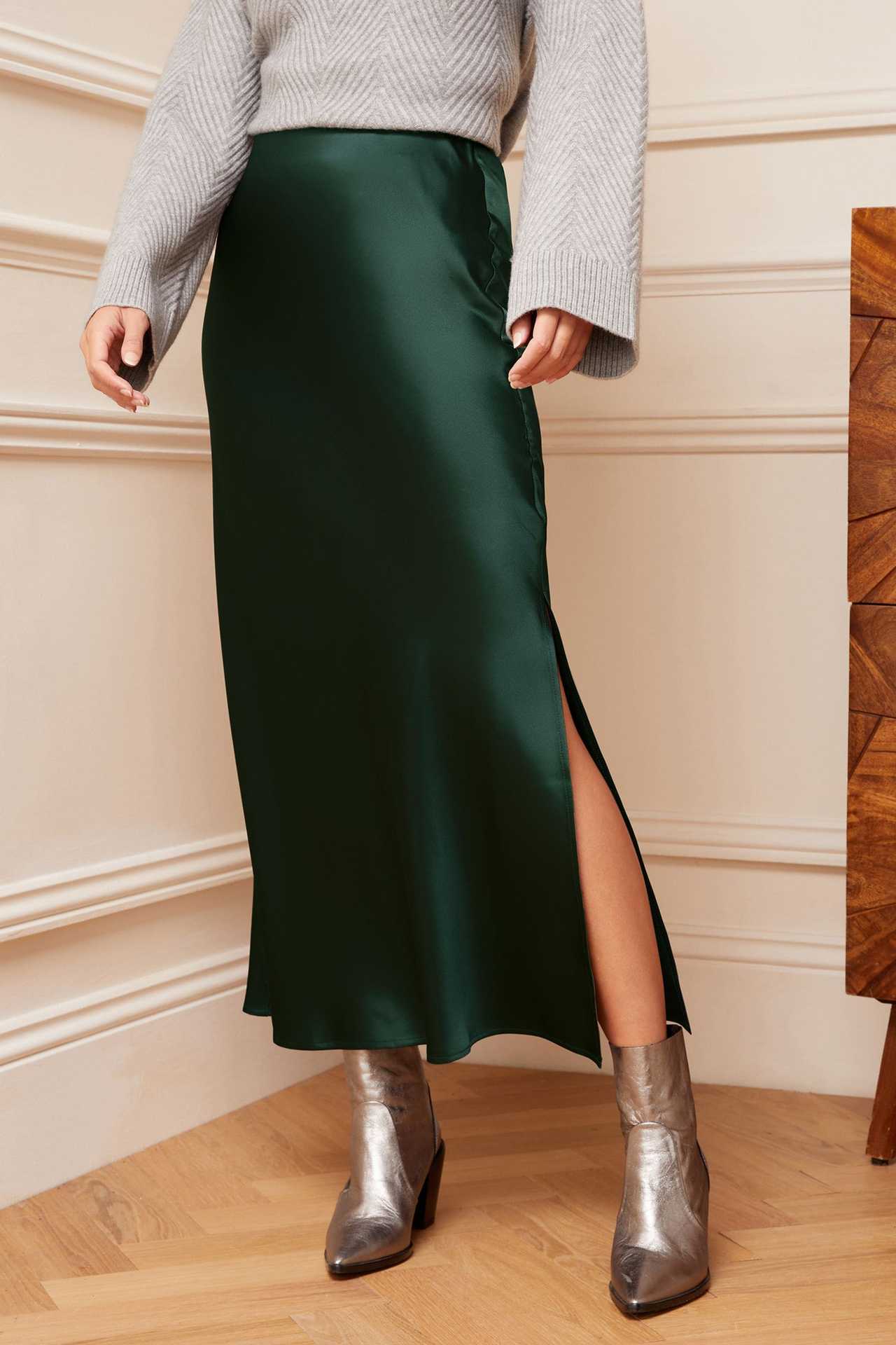 L'Été Le Printemps Rétro Style Classique Couleur Unie Polyester Robe Mi-Longue Jupes display picture 29