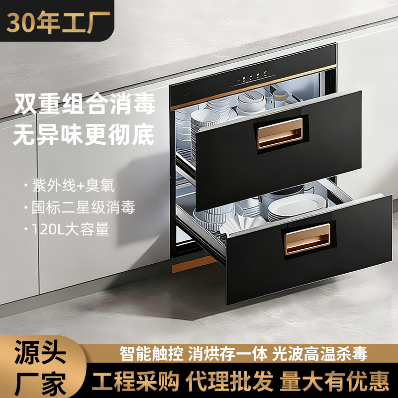 Factory Spot Wholesale Disinfection Cabinet Household Kitchen Cabinet Embedded Uv Ozone Tableware Disinfection Cupboard