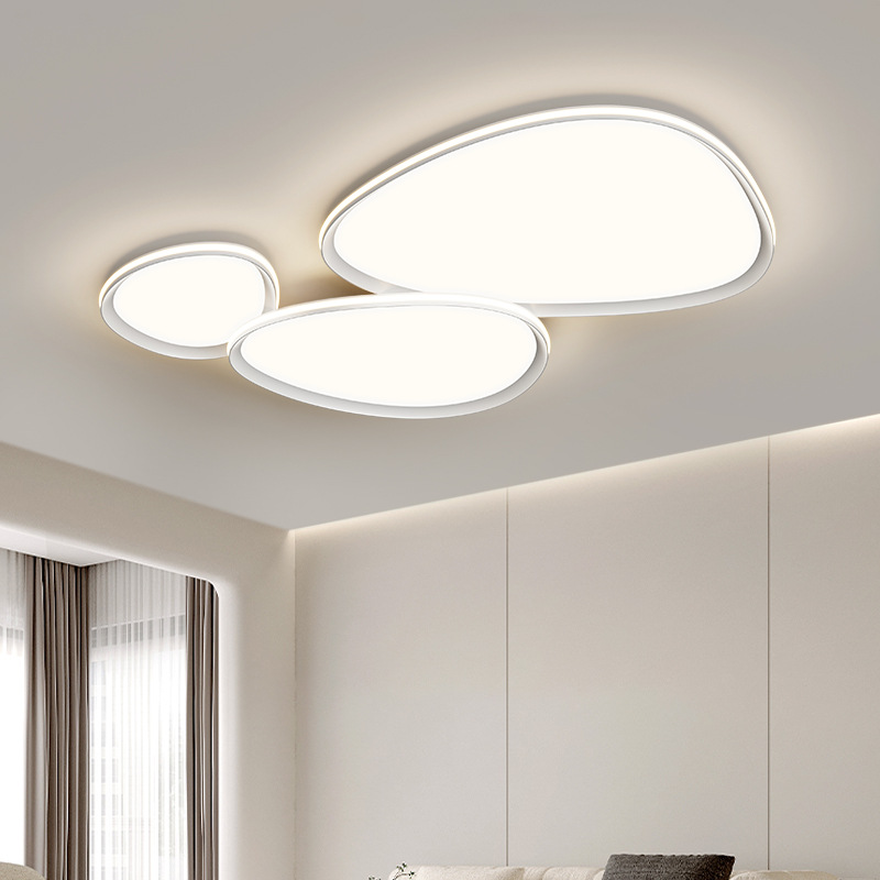 Lámpara de techo de sala de estar, lámpara de Guangdong Zhongshan, lámpara principal de guijarros de atmósfera simple moderna, nueva lámpara de nube 2025