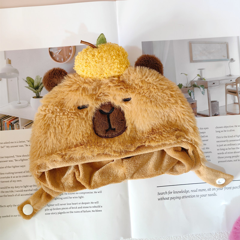 20cm lindo animal de dibujos animados sombrero de la muñeca de algodón sombrero de cerdo Rosa sombrero pequeño Castor muñeca Ropa Accesorios