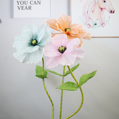 Window display simulation large fireworks Poppies wedding decoration home decoration activity display shooting props linen flowers 