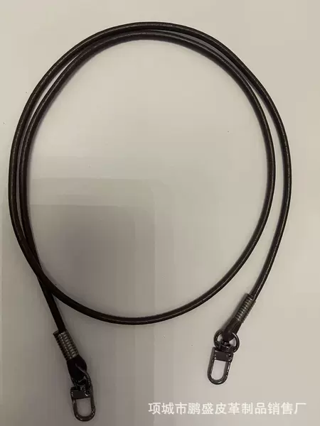 Dark coffee leather rope tungsten gold buckle