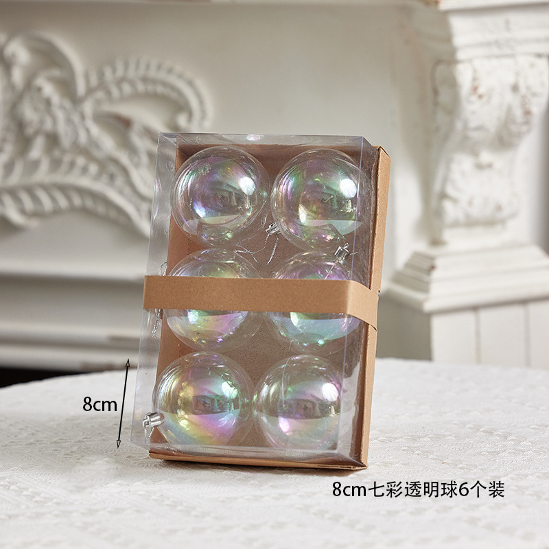 Bola transparente colorida de papel kraft de 8cm 6 paquetes
