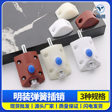 瀛雅塑料插销橱柜门窗自动弹簧插销弹簧伸缩插销自动按钮锁扣插销