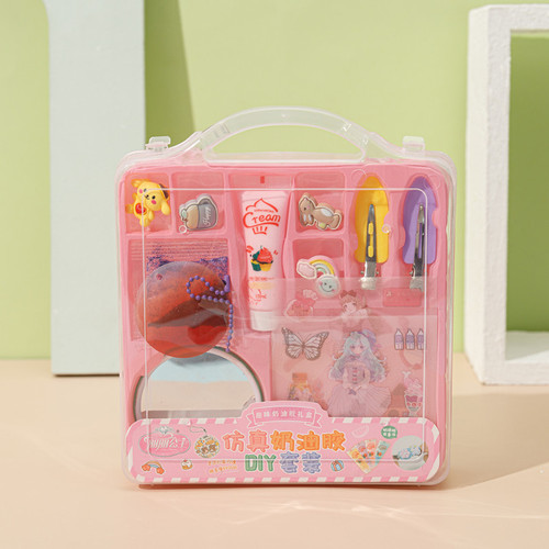 Treasure box cream glue DIY cream glue small cake making set for children and girls play house toys gift box