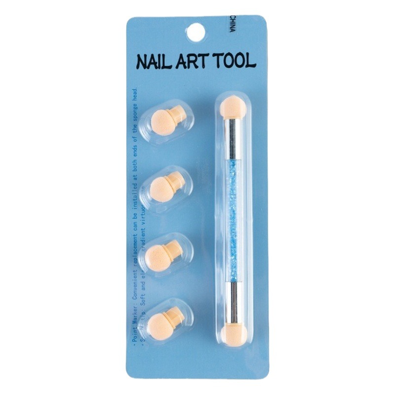 Nail Art acuarela esponja pluma en flor gradiente de doble cabeza uñas arte pluma traje sello pluma fábrica transfronteriza herramientas de arte de uñas