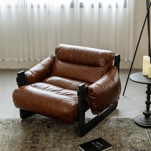 2025 New Designer Single Sofa Chair for Home Living Room Light Luxury Retro Leisure Reclining Lazy Sofa Chair