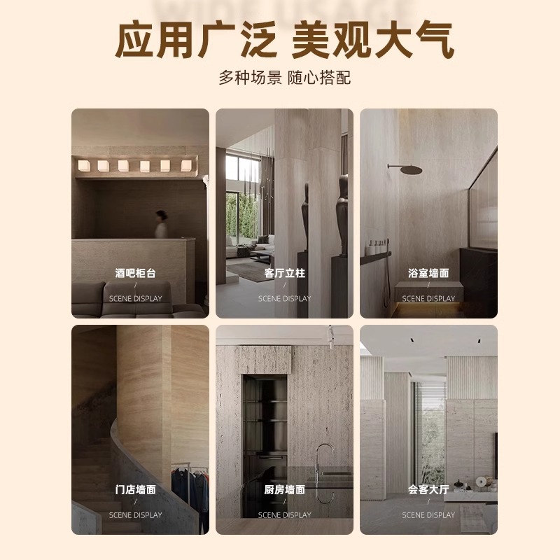 Porcelana blanda Qianmo Piedra de venas de piedra Piedra blanda Patrón de tela Grano Nueva línea Cultura de piedra Piel de piedra Flexible Piedra flexible ultrafina