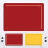 Two-color, square, red, yellow