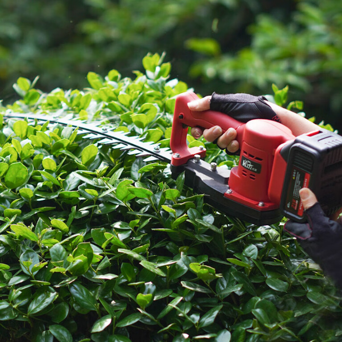 凯姿电动无刷绿篱机充电式小型茶树修剪机绿篱造型篱笆弯刀款1电