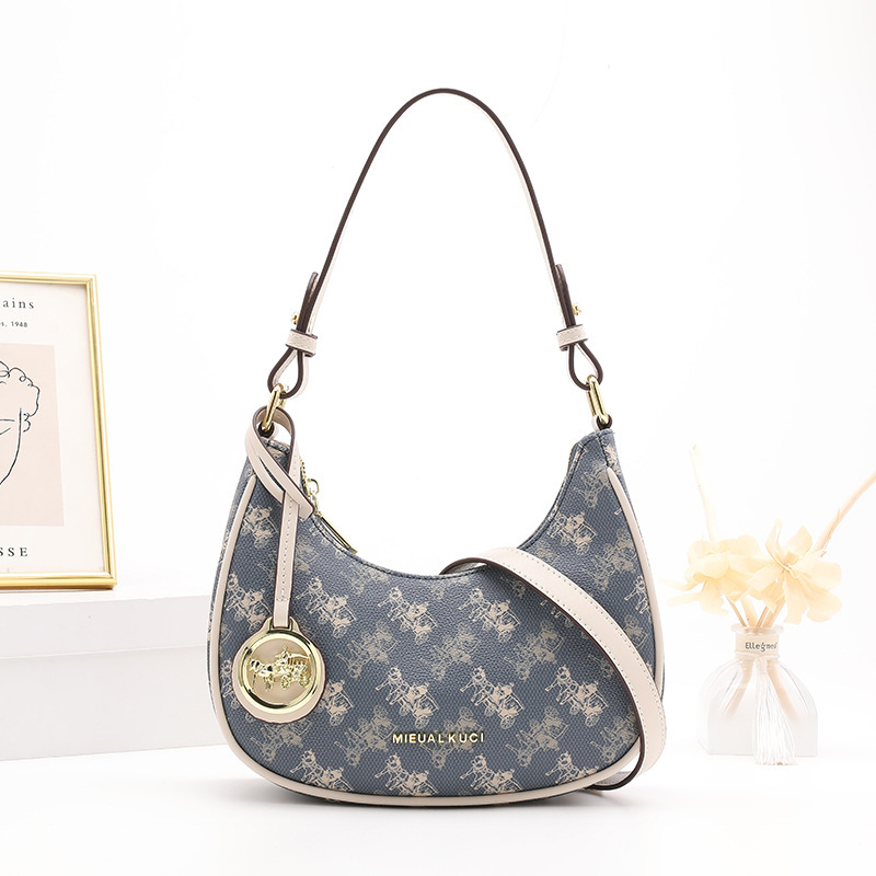 Underarm bag women's new autumn and winter shoulder baguette bag versatile messenger bag dumpling bag niche baguette half moon bag Underarm bag women's new autumn and winter shoulder baguette bag versatile messenger bag dumpling bag niche baguette half moon bag