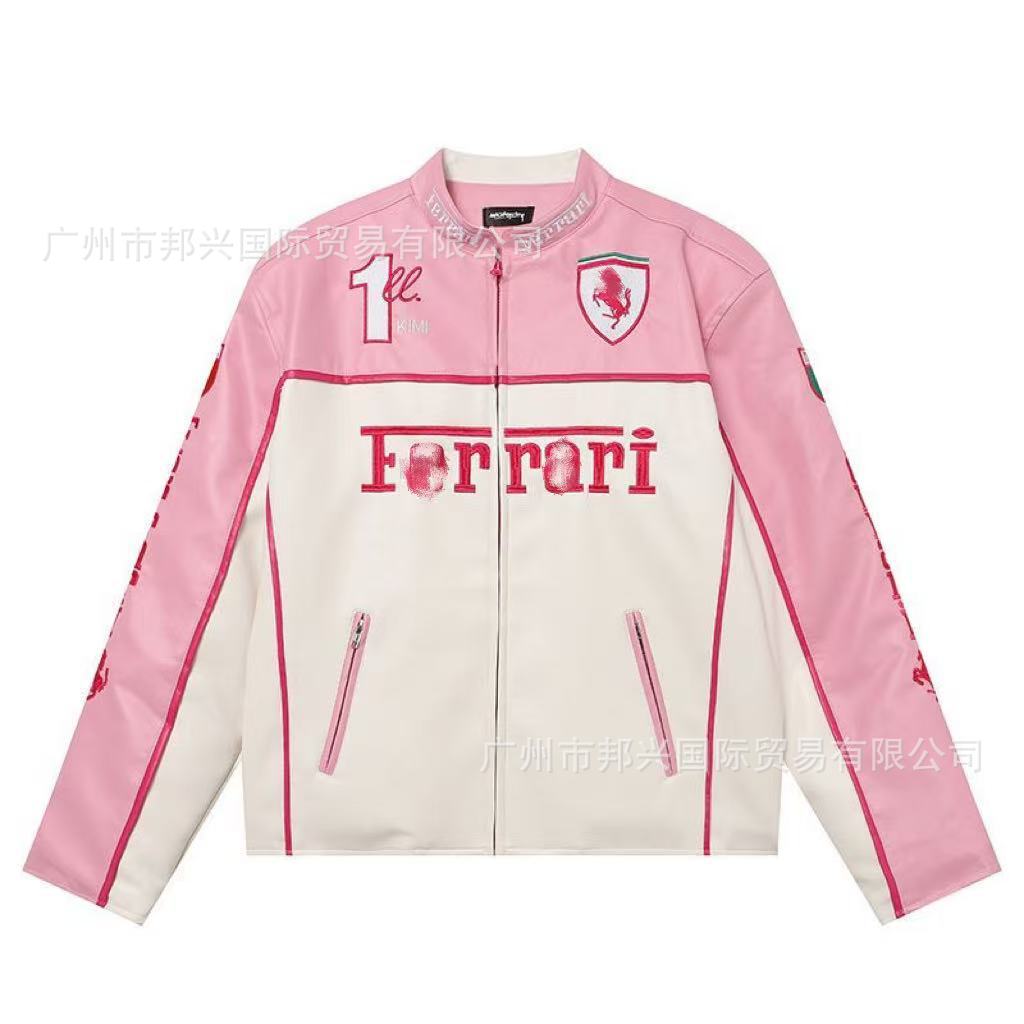 F1刺繍ジャケット卸売越境アマゾン秋冬婦人服新作ファッションゆったり長袖レトロアメリカンスタイル