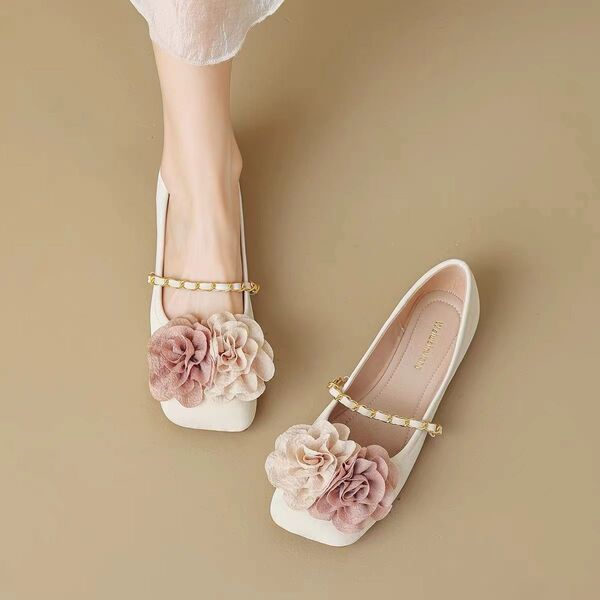 Retro demi-season universal Mary Jane shoes low-cut flat