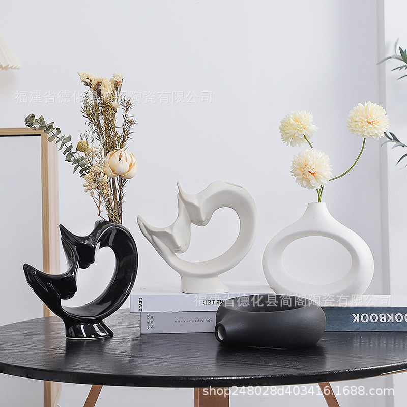 Ceramic vase Nordic style artificial flower dried flower arrangement hydroponic flower device home decoration creative decoration flower arrangement design