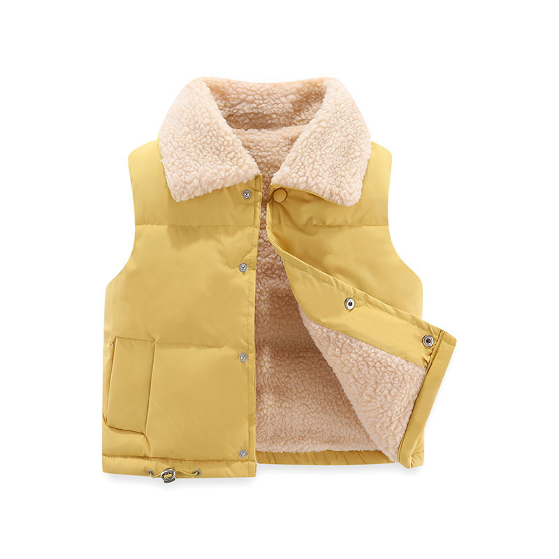 Vellón polar Chaleco de los niños y niñas Otoño e Invierno Chaleco de lana de cordero caliente chaleco de lana de bebé ropa exterior