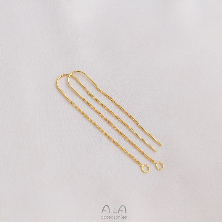 1 Pair Copper 14K Gold Plated 18K Gold Plated Solid Color Polished Earring Findings display picture 5