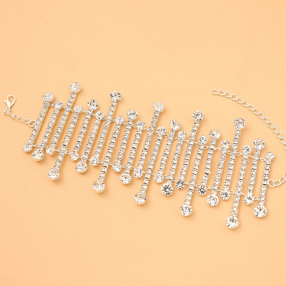 Europa y los Estados Unidos explotaron hueco pulsera geométrica exagerada joyería de diamante irregular accesorios de diamante completo Bracelet mujer