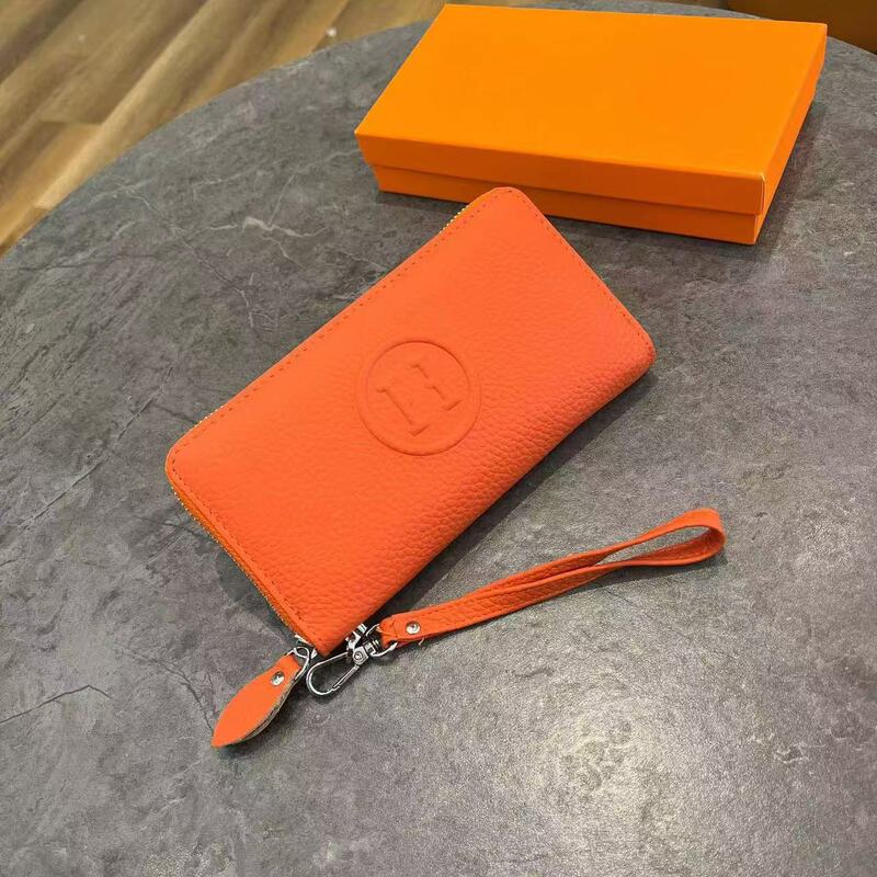 Genuine Leather Cowhide Wallet 2025 New European and American Big-Name Fashion Long Pebbled Wallet Women's Wallet Clutch Bag