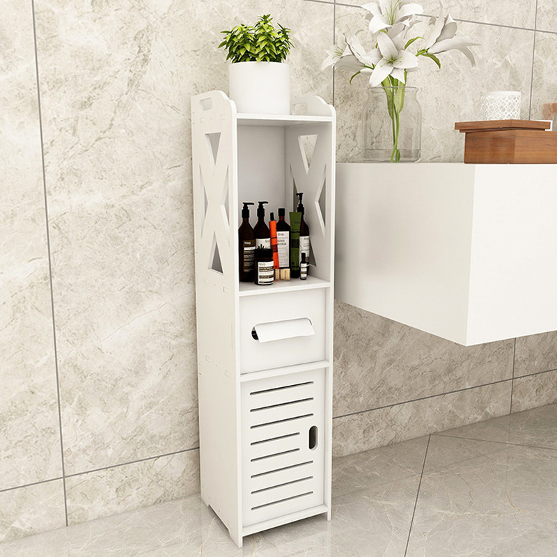 Estante de almacenamiento de baño inodoro gabinete de almacenamiento de hendidura de inodoro doméstico de gran capacidad estante de almacenamiento multicapa estrecho