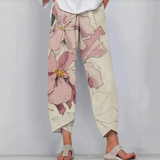 2025新款跨境速卖通3D印花休闲裤亚马逊夏季宽松舒适直筒女装长裤