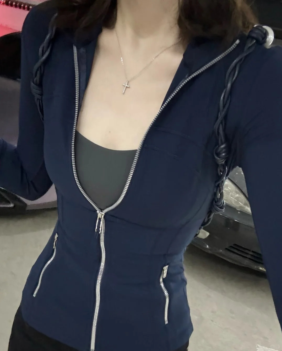 Women's Define Yoga Jacket With Gold Zipper, Slim Fit, Full Zip, Lightweight & Quick-Dry Athletic Top For Running, Gym, Casual Wear_ecoleips.com