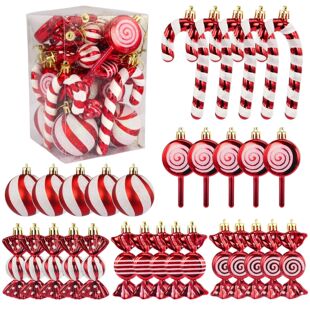 2025 New 30 Pieces 6cm Short Screw Set Christmas Ball Red Painted Christmas Tree Decoration Hanging Ball Window Decoration