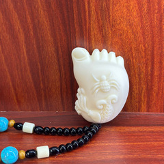 象牙果雕刻知足常樂造型項鍊飾品項鍊文玩休閒百搭項鍊廠家直銷
