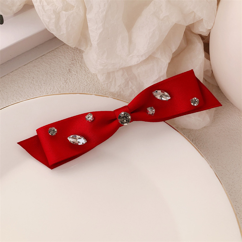 Nuevo super brillante diamante de diamante correa de arco abrazadera de cabello francesa temperamento alto franja lateral abrazadera de cabello rotura mujer