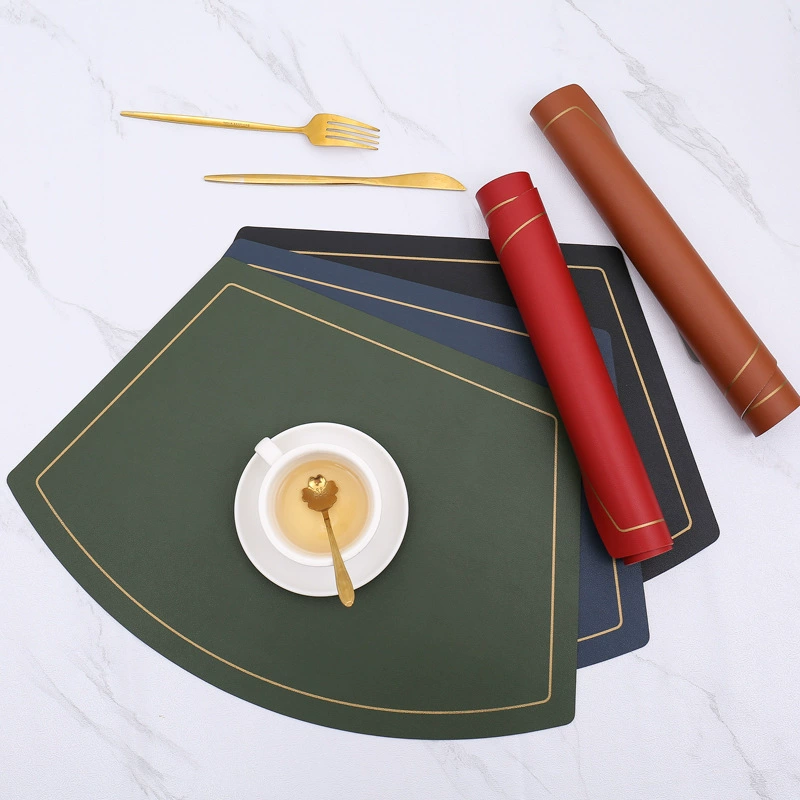 Round table fan-shaped Western food mat waterproof and oil-proof table mat heat insulation mat high temperature resistant coaster bowl plate mat heat insulation and anti-scalding