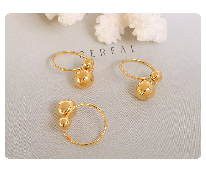 Titanium Steel Bead Ring For Women, Versatile Designer Ring_voghion.com