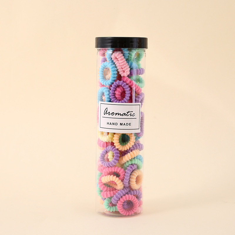 Barril de correa de goma para niños niñas trenzas toallas anillo de color caramelo para niñas pulgar anillo de pelo no lesiones cabello cuerda de bala alta