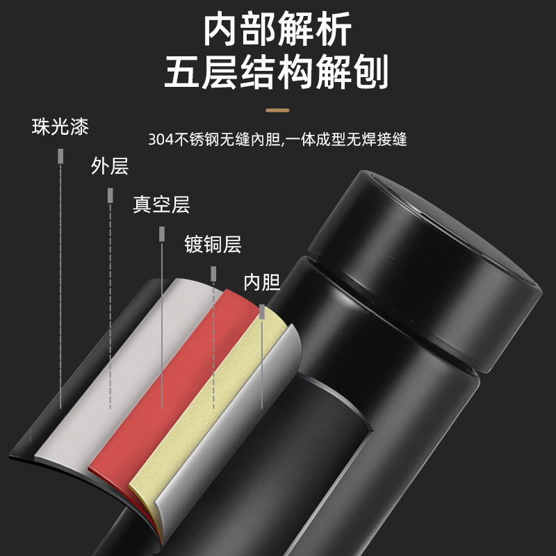 304 taza de vacío de acero inoxidable taza de temperatura inteligente hogar taza de agua del coche pantalla táctil regalo de temperatura taza inteligente