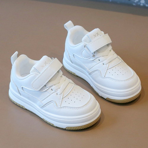 Children's small white shoes spring and autumn 2026 girls 'sneaker non-slip light boys' skate shoes soft-sole baby casual shoes