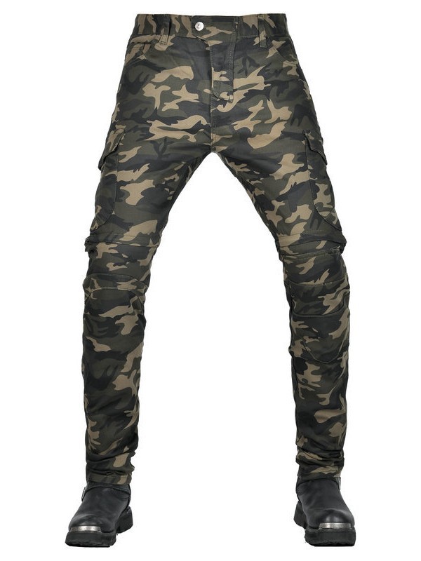 Directo de fábrica herramientas de camuflaje multi-Bolsa de la motocicleta pantalones vaqueros de la motocicleta de los hombres elásticos resistentes a la caída pantalones cortos