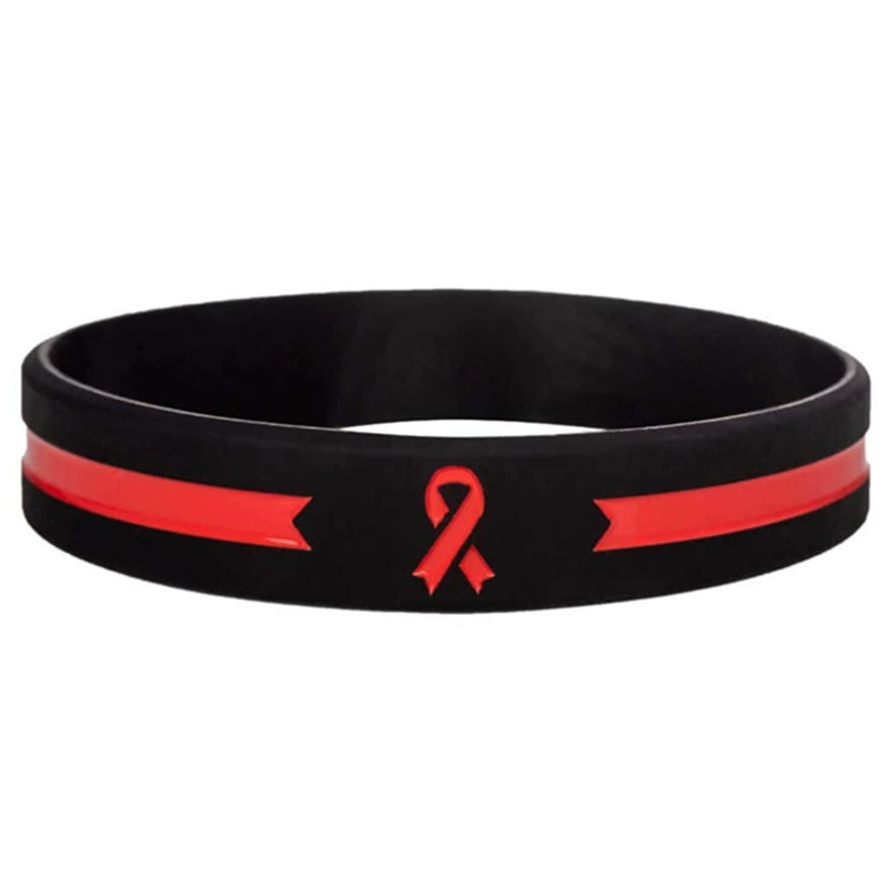 Браслет из красного силикона AWareness с лентой, заполняемый, на запястье