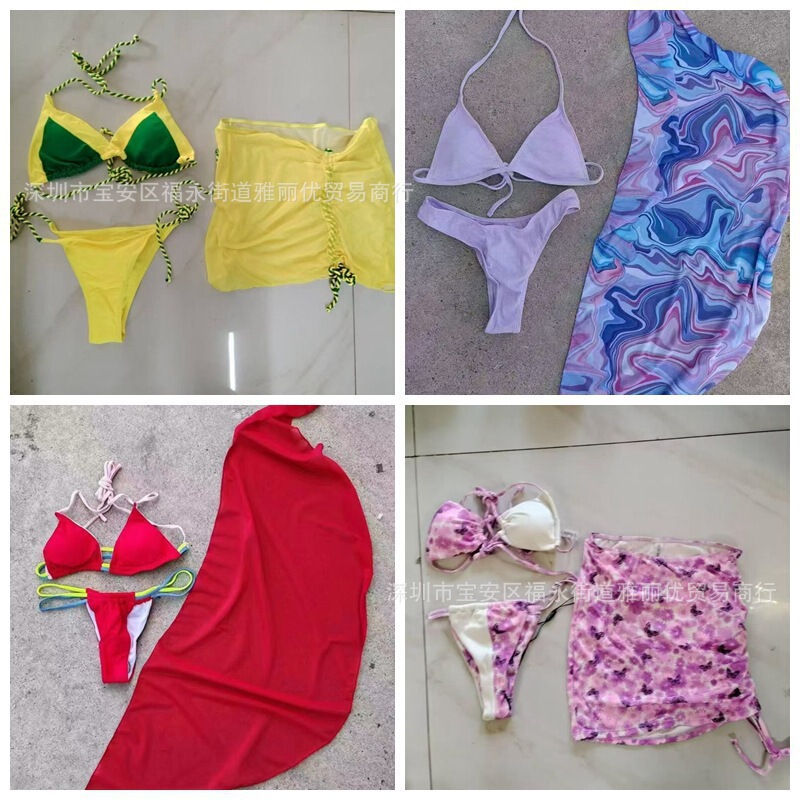 Shein Cross-Border Bikini Amazon Three-Piece Swimsuit Women's Trendy Swimwear Low-Price Bikini Export Surplus Shein Cross-Border Bikini Amazon Three-Piece Swimsuit Women's Trendy Swimwear Low-Price Bikini Export Surplus