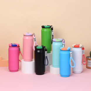 Cross-border high-value double-layer vacuum cans mug 304 stainless steel portable rubber paint Coke cans wholesale