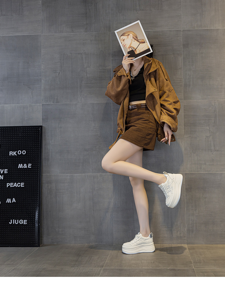 Giày sneaker nữ đế dày tăng chiều cao phong cách thể thao đa năng — M2985 lót đơn màu bạc, M2985-1 cộng với nhung đỏ, M2985-1 plus nhung bạc, M2985 lót đơn màu đỏ chi tiết 17