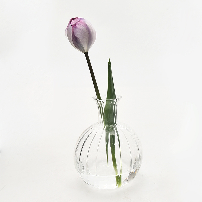 Inswind vidrio transparente vasos ornamentados escritorio simple acuicultura vasos flores secas flores personales vasos de flores hidropónicas