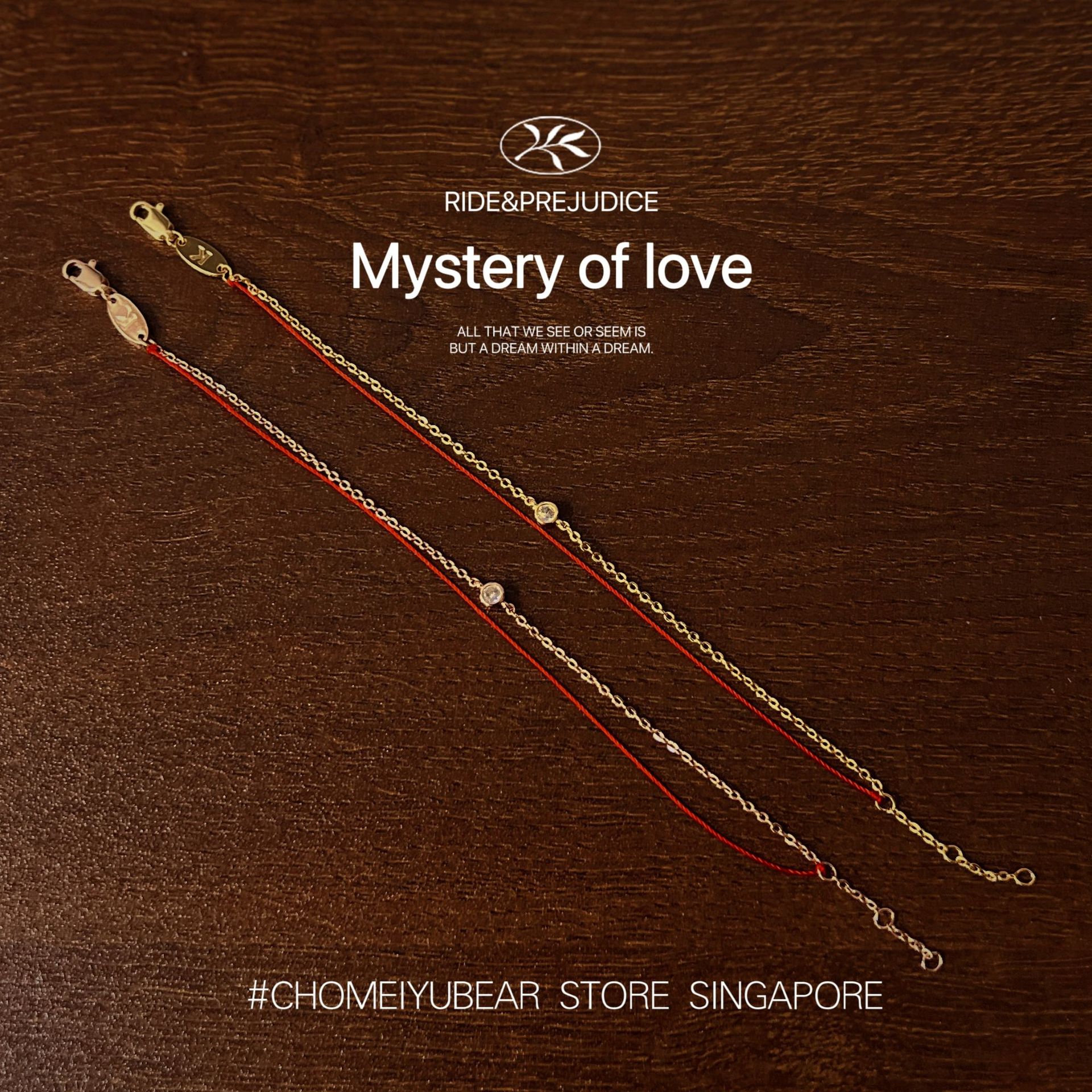 french red rope redline small bracelet double layer one rope one chain carrying strap star same style bracelet for girlfriend on qixi