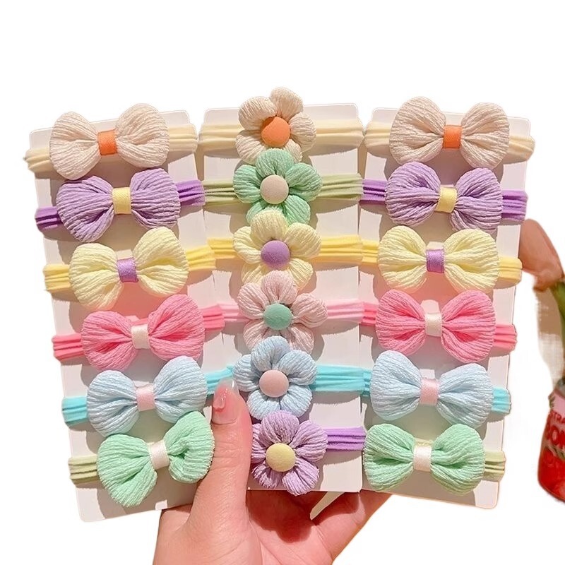 花朵儿童皮筋幼儿园头绳蝴蝶结发绳女孩扎头发毛巾圈不伤发发圈|undefined