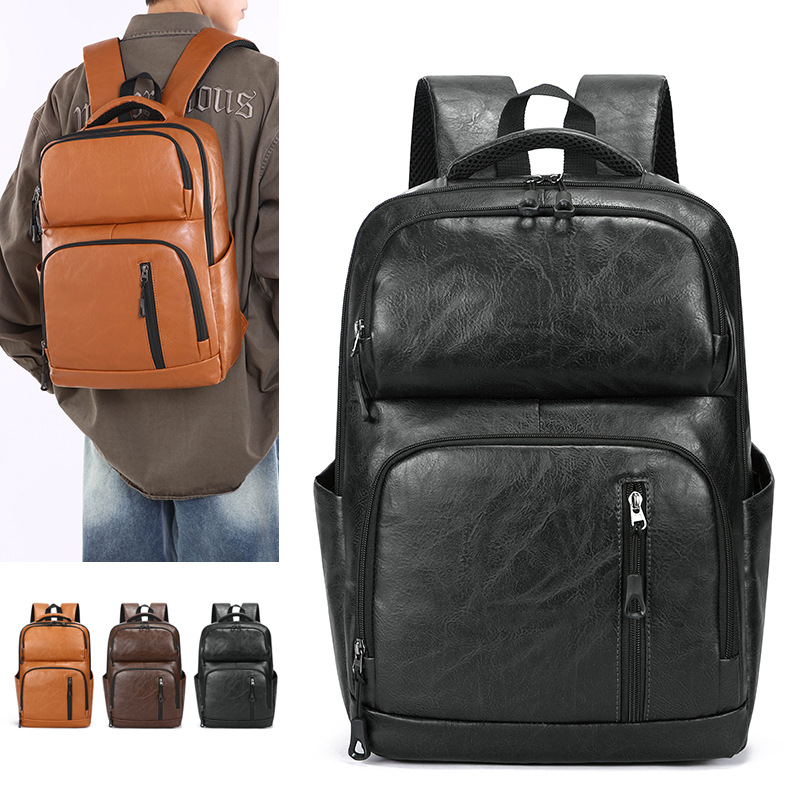 New Style Backpack with Large Capacity and Multiple Compartments, Men's High-End Business Commuter Computer Backpack, Student School Bag