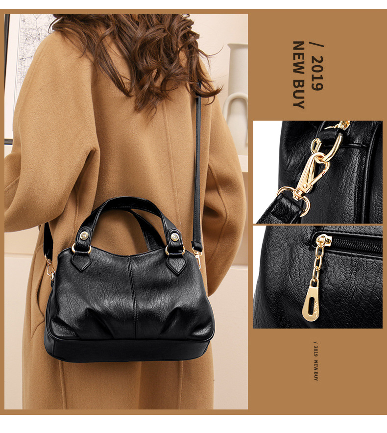 Retro Soft Leather Large Capacity Shoulder Crossbody Women's Handbag Small Bag_voghion.com