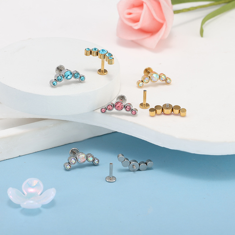 Labret piercing jewelry detail image