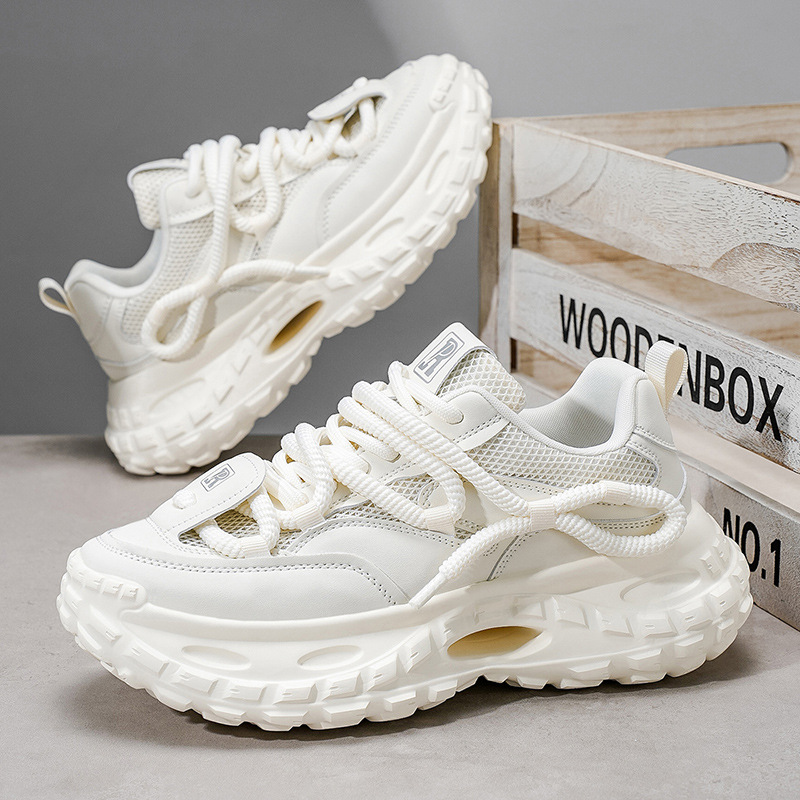 Neumáticos de la moda de los zapatos de hombre 2025 nuevos zapatos casuales de moda de malla transpirable, color universal, sonido rápido, explosión