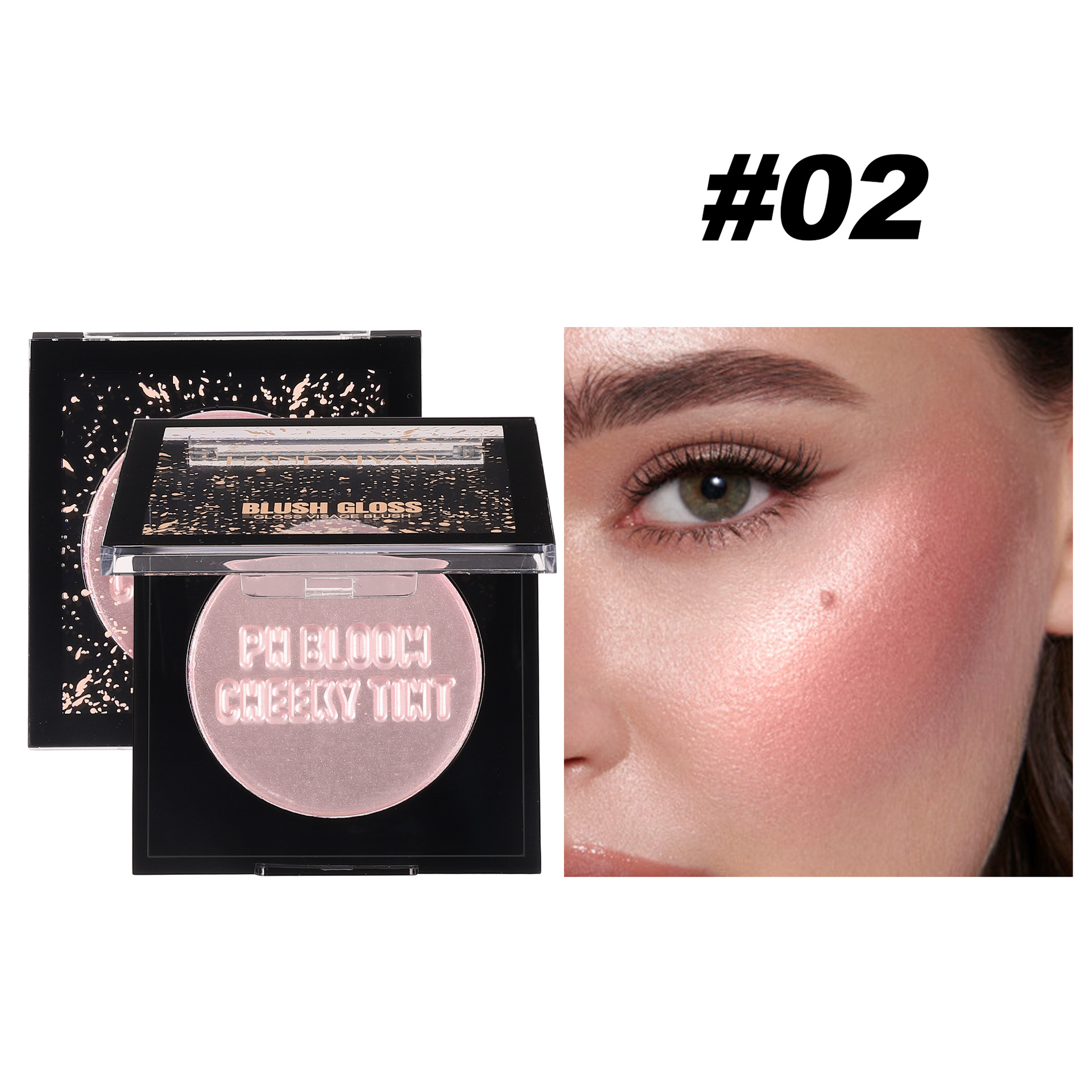 En stock, un plato de lápiz labial, mejillas, un plato multipropósito, perla monocromático, Handaiyan, un plato cuadrado, blush de cambio de temperatura