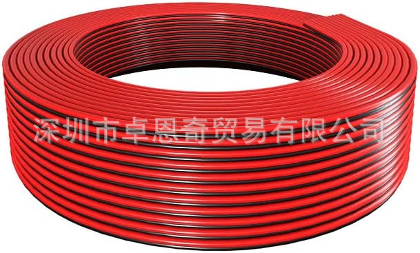 3014 5630单色柔性2针 22AWG LED条形灯带线红黑2芯软线2p胶带绳