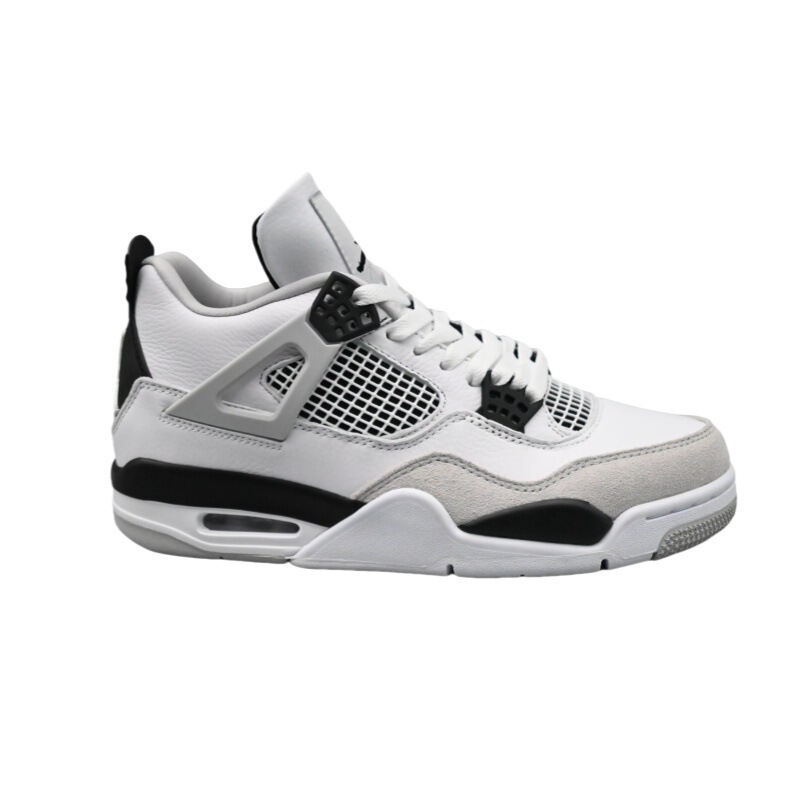 Putian Pure Original Basketball Shoes Jordan 4 White Sail White Cement Air-Cushioned Sports Shoes Cross-Border Men's and Women's Breathable Shoes